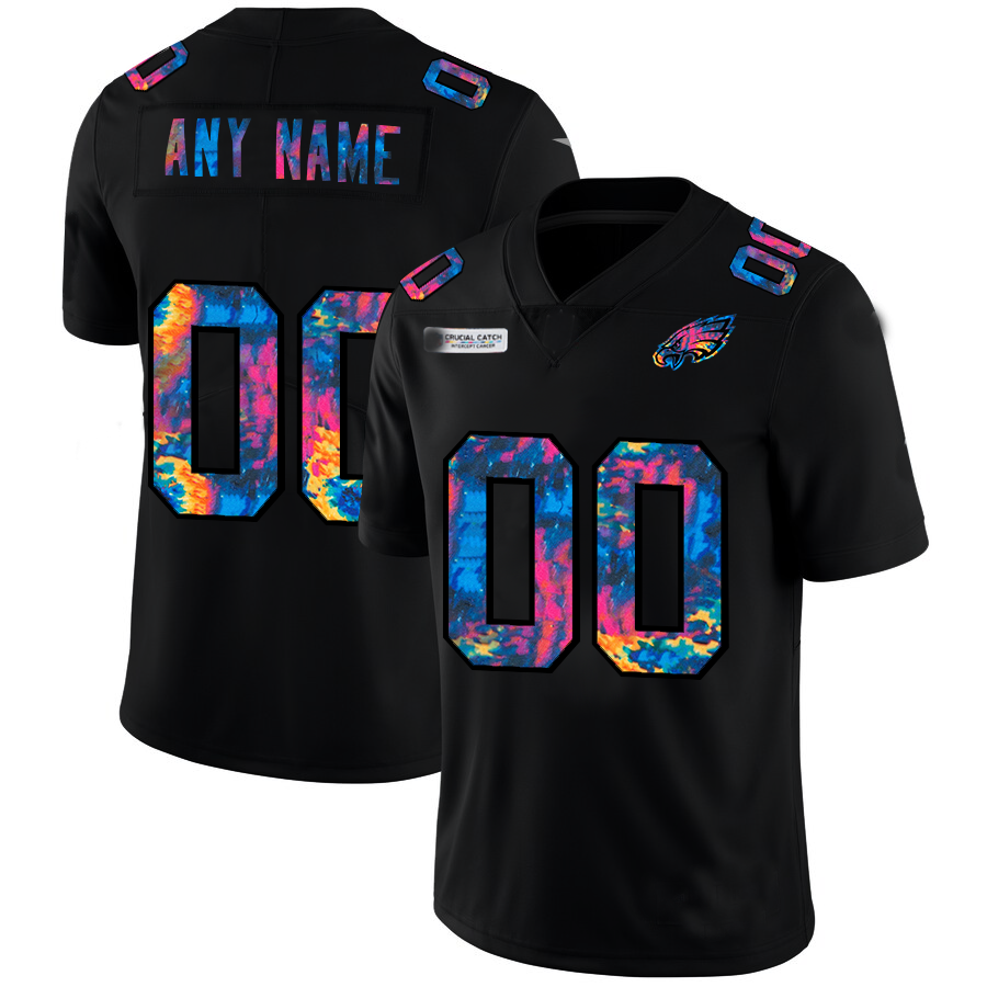 Custom1 Philadelphia Eagles Multi-Color Black 2020 Crucial Catch Vapor Untouchable Limited Jersey1 Stitched American Football Jerseys