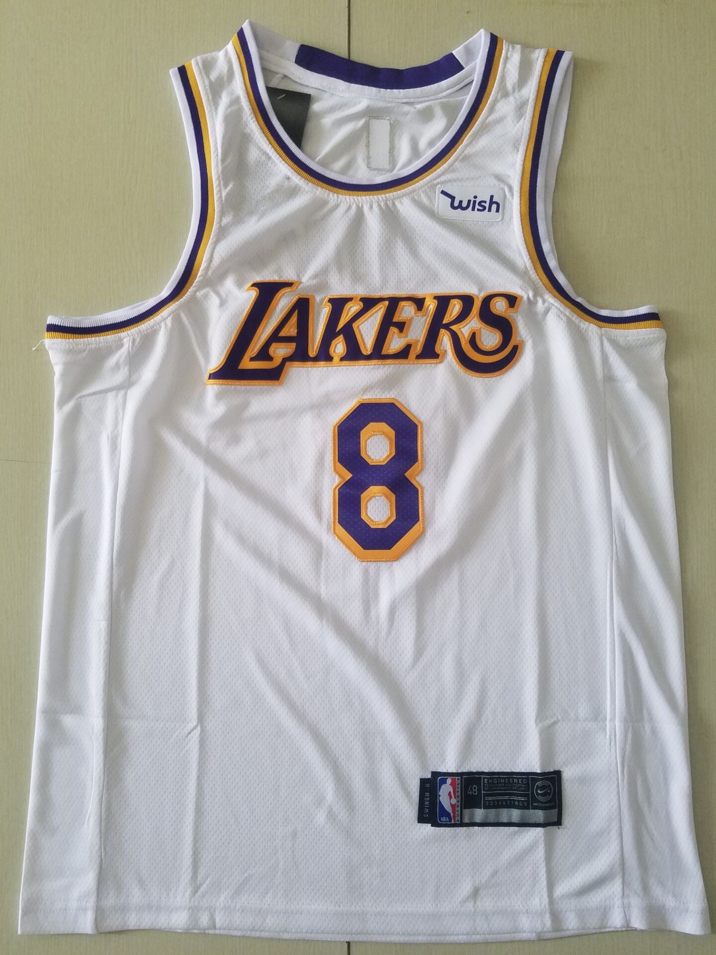 Men's Los Angeles Lakers Kobe Bryant #8 White Swingman Player Jersey1