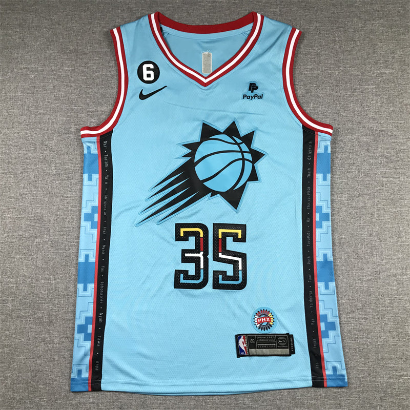 Men's Phoenix Suns Kevin Durant #35 Turquoise 2022/23 Swingman Jersey1 - City Edition