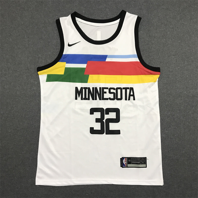 Men's Minnesota Timberwolves Karl-Anthony Towns #32 White Swingman Jersey1 - City Edition