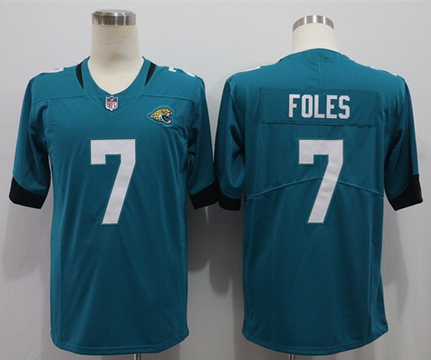 Men's Jacksonville Jaguars Nick Foles #7 Teal Game Jersey1