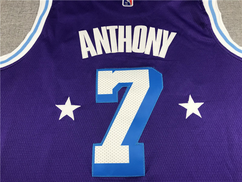 Men's Los Angeles Lakers Carmelo Anthony Purple Swingman Jersey1 - City Edition
