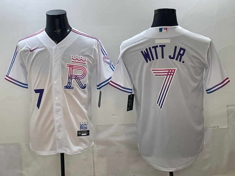Men's Kansas City Royals Bobby Witt Jr. #7 White 2026 City Connect Stadium Jersey