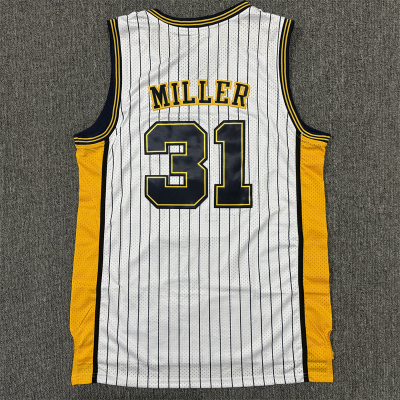 Men's Indiana Pacers Reggie Miller #31 White Hardwood Classics Swingman Jersey1