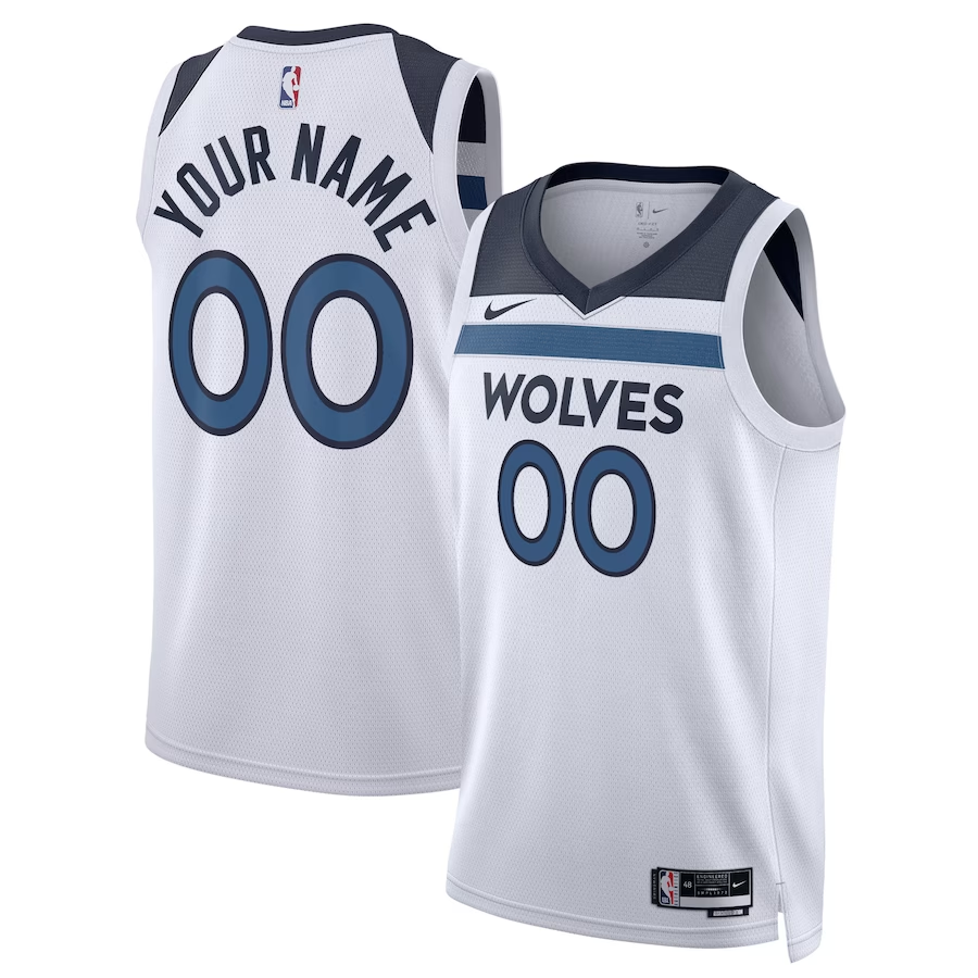 Men's Minnesota Timberwolves White Swingman Custom Jersey1 - Association Edition