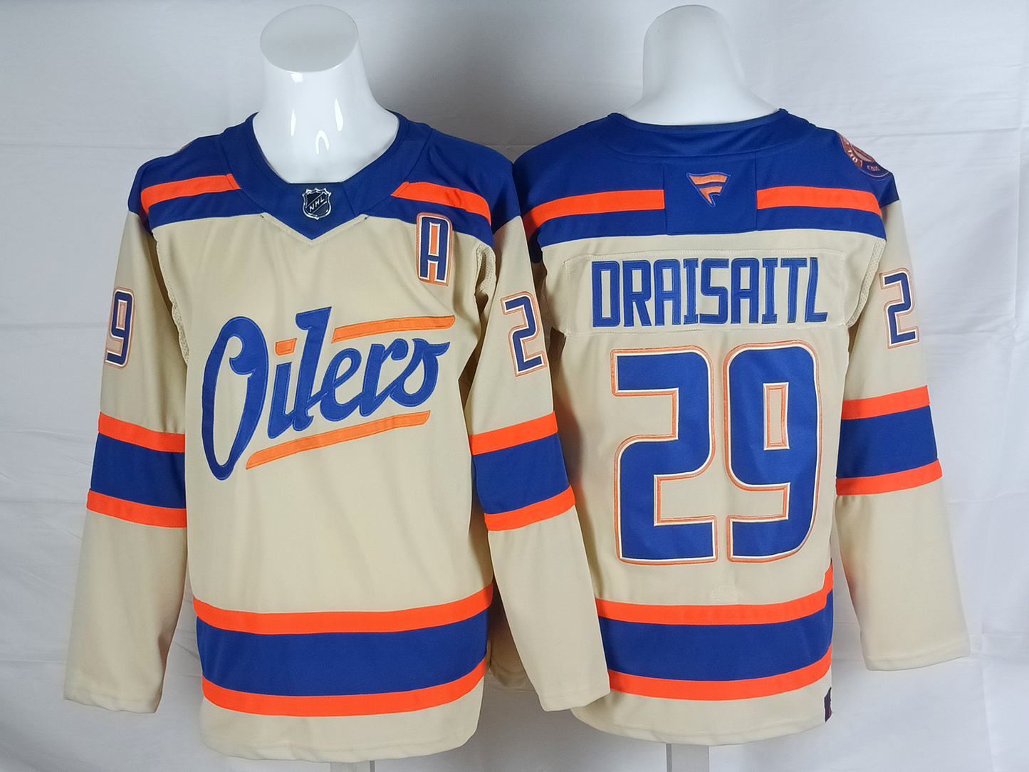 Men's Edmonton Oilers Leon Draisaitl #29 Light Beige Premium Player Jersey
