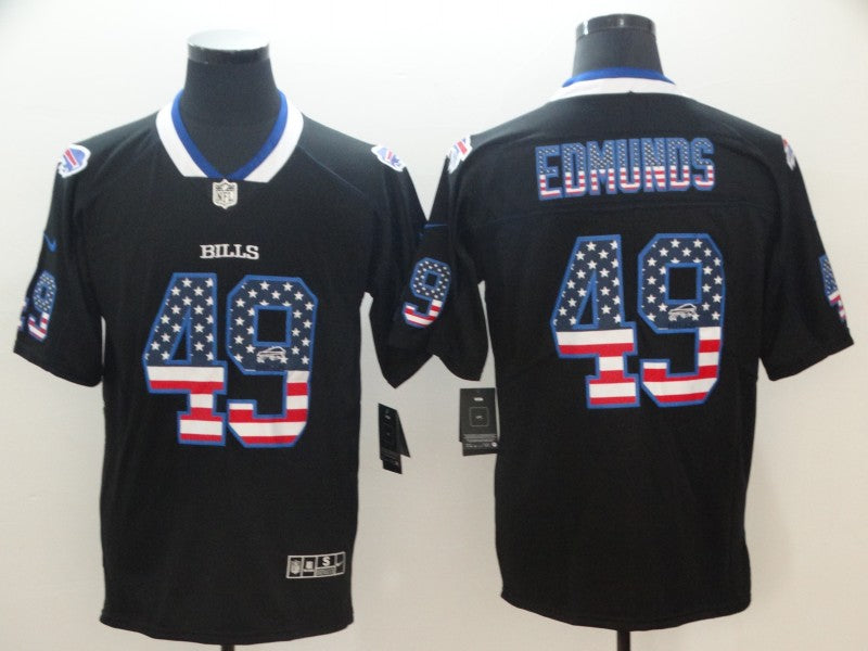 Men's Buffalo Bills Tremaine Edmunds #49 Black Game Player Jersey1