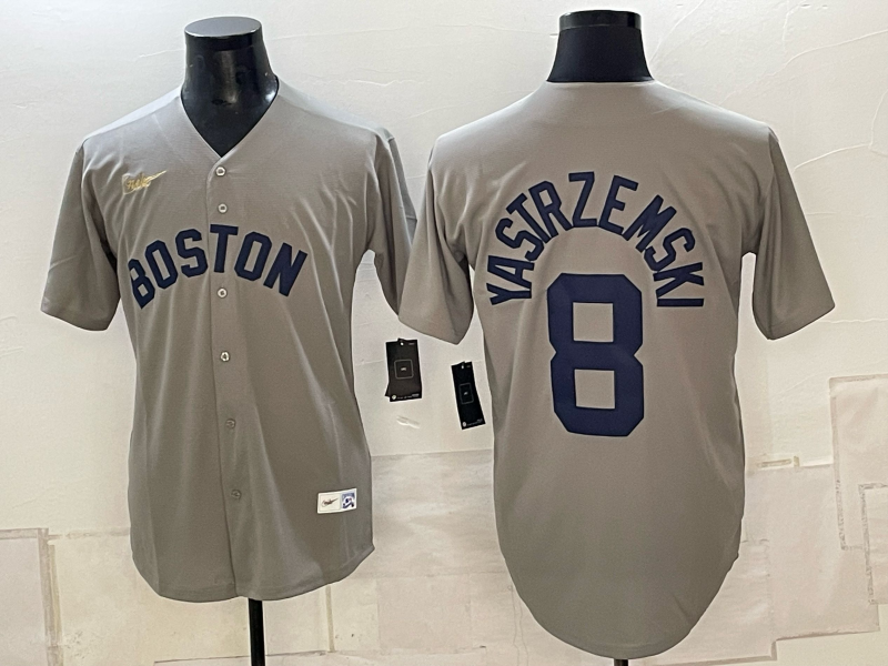 Men's Boston Red Sox Carl Yastrzemski #8 Gray Replica Player Jersey