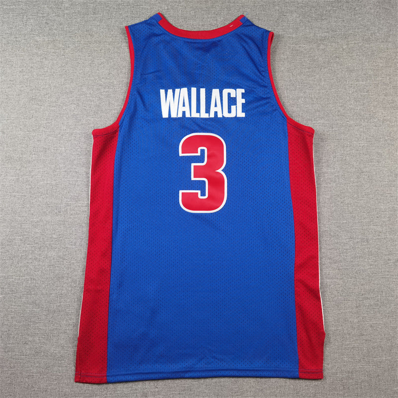 Men's Detroit Pistons Ben Wallace #3 Blue 2003/04 Hardwood Classics Swingman Jersey1