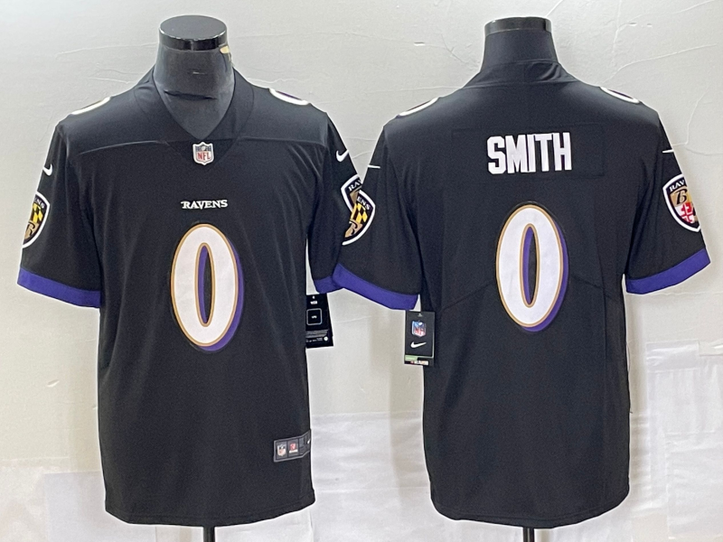 Men's Baltimore Ravens Roquan Smith #0 Black Team Game Jersey1