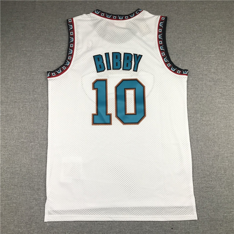 Men's Memphis Grizzlies Mike Bibby #10 White Classics Swingman Jersey1