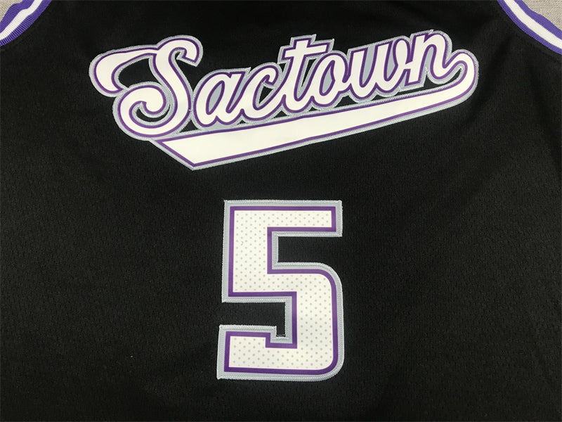 Men's Sacramento Kings De'Aaron Fox Black Fast Break Replica Jersey1 City Edition