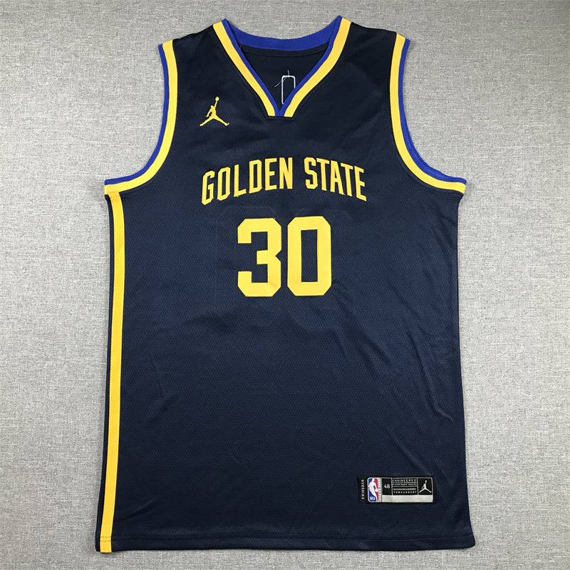 Men's Golden State Warriors Stephen Curry #30 Navy Game Jersey - Statement Edition