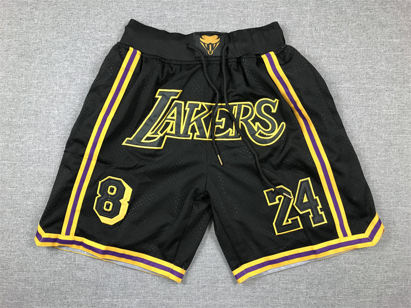 Men's Los Angeles Lakers #8-24 Black Pocket Shorts1