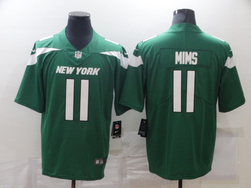 Men's New York Jets Denzel Mims #11 Green Game Jersey1