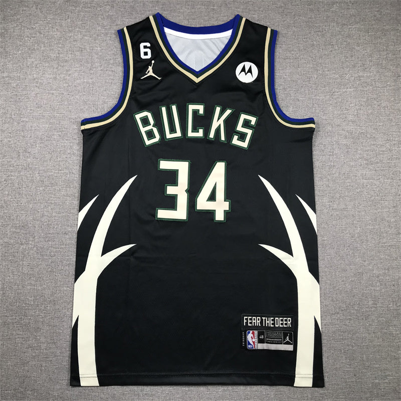 Men's Milwaukee Bucks Giannis Antetokounmpo #34 Black Swingman Jersey1 - Statement Edition