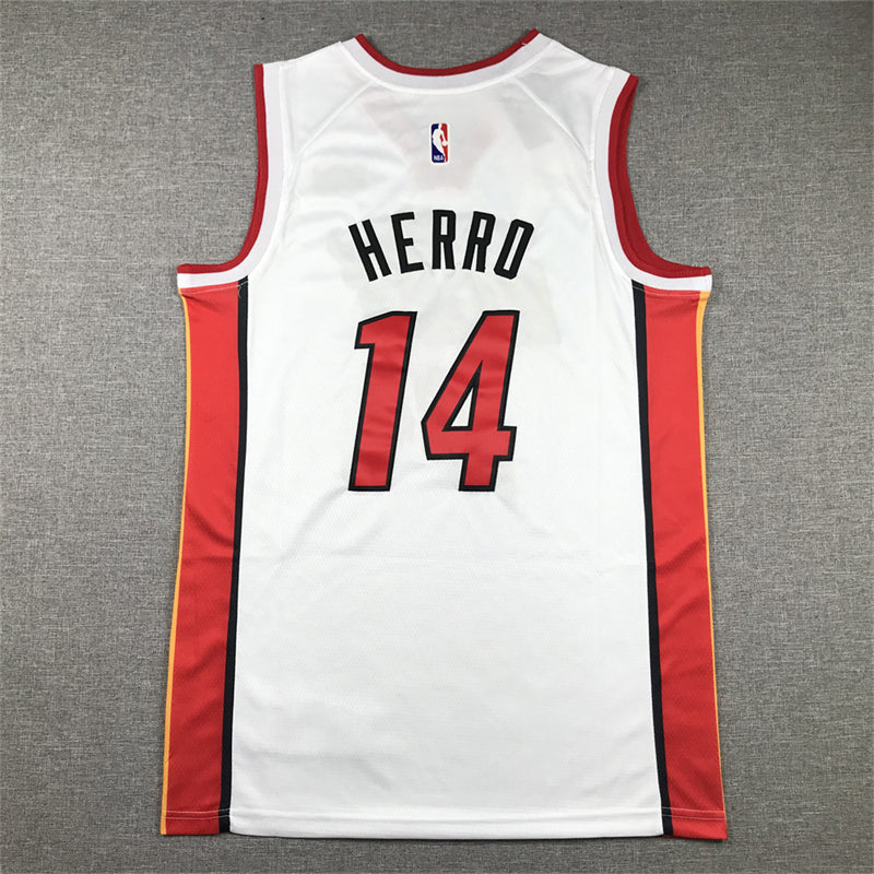 Men's Miami Heat Tyler Herro #14 White 2022/23 Swingman Jersey1 - Association Edition