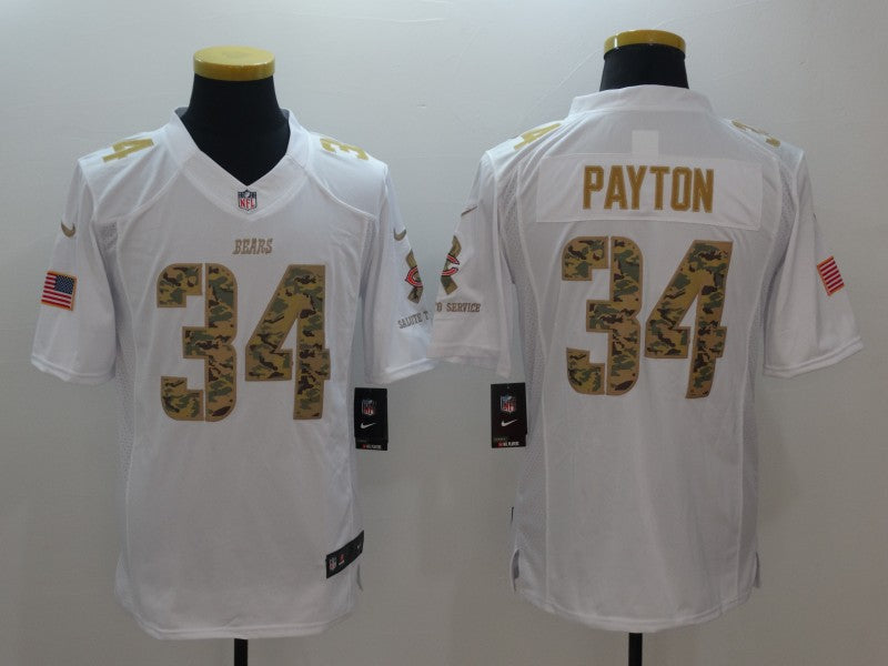 Men's Chicago Bears Walter Payton #34 White Game Jersey1