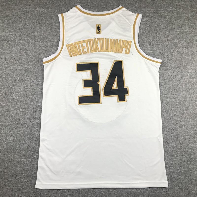 Men's Milwaukee Bucks Giannis Antetokounmpo #34 White Swingman Jersey1