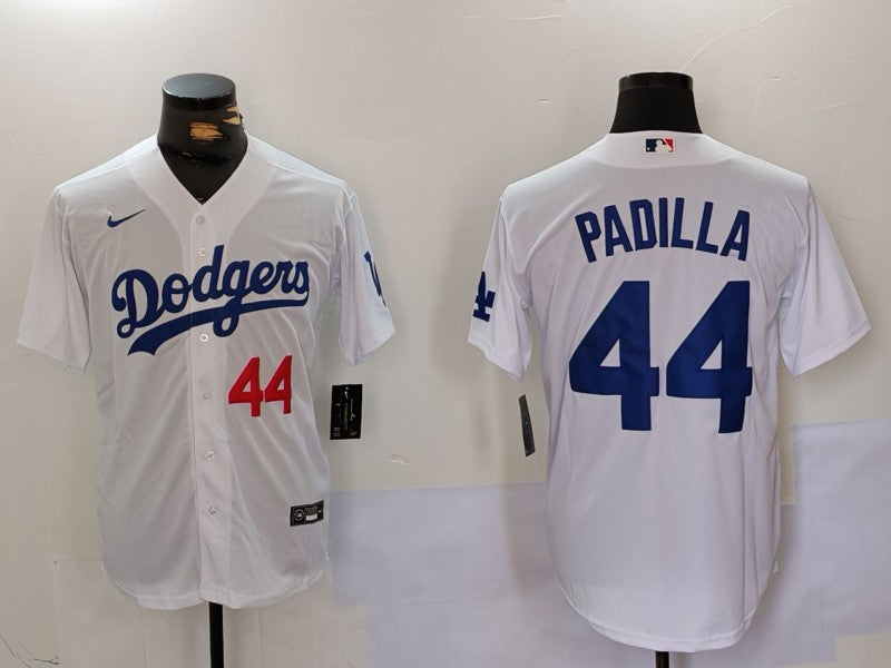Men's Los Angeles Dodgers Vicente Padilla #44 White Home Replica Player Jersey1