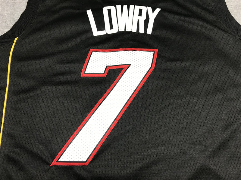 Men's Miami Heat Kyle Lowry #7 Black Swingman Player Jersey1 - City Edition