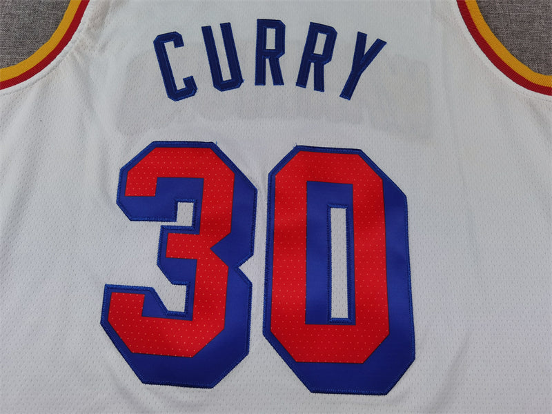 Men's Golden State Warriors Stephen Curry #30 White 2024/25 Game Jersey - Classic Edition
