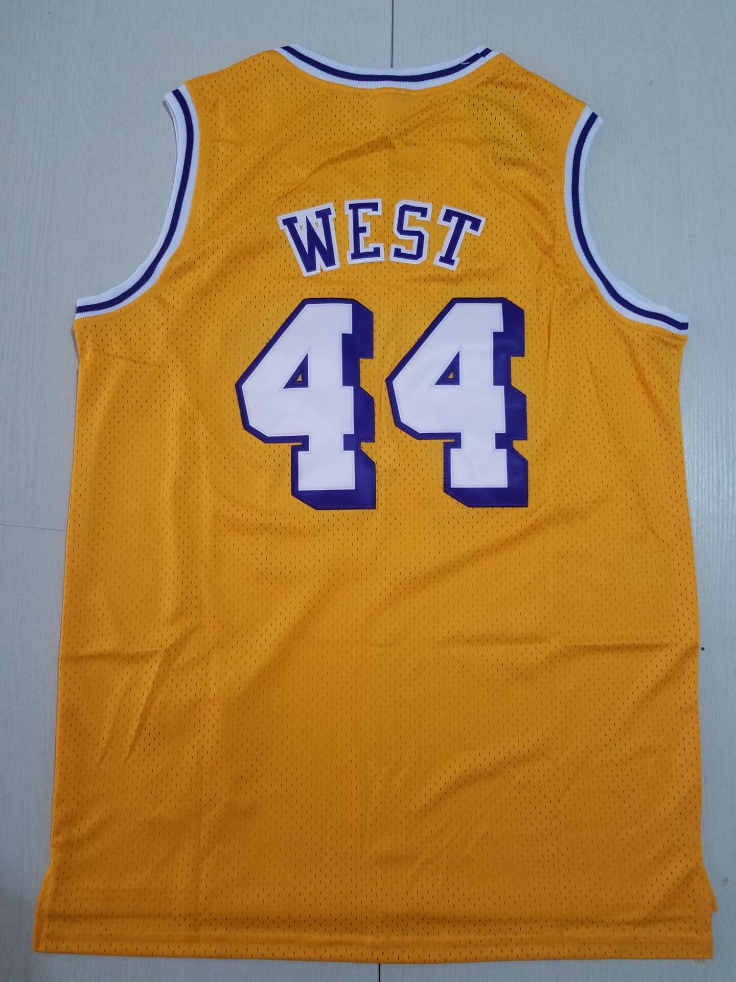 Men's Los Angeles Lakers Jerry West Gold Big & Tall Hardwood Classics Jersey1