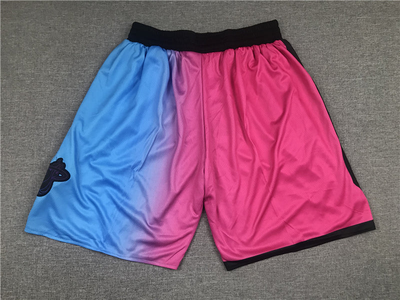 Men's Miami Heat Pink/Blue City Edition Basketball Shorts1