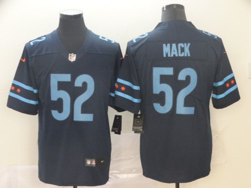 Men's Chicago Bears Khalil Mack #52 Navy Game Jersey1 City Edition