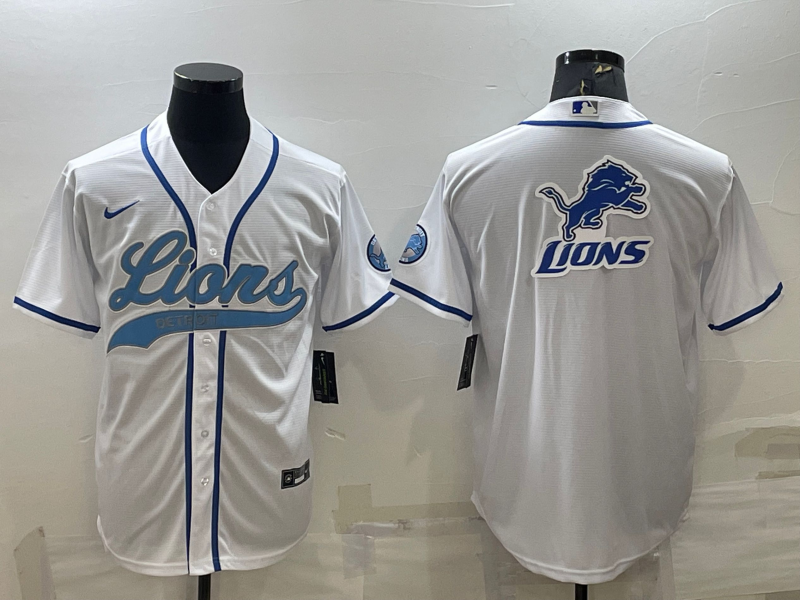 Men's Detroit Lions White Game Jersey1