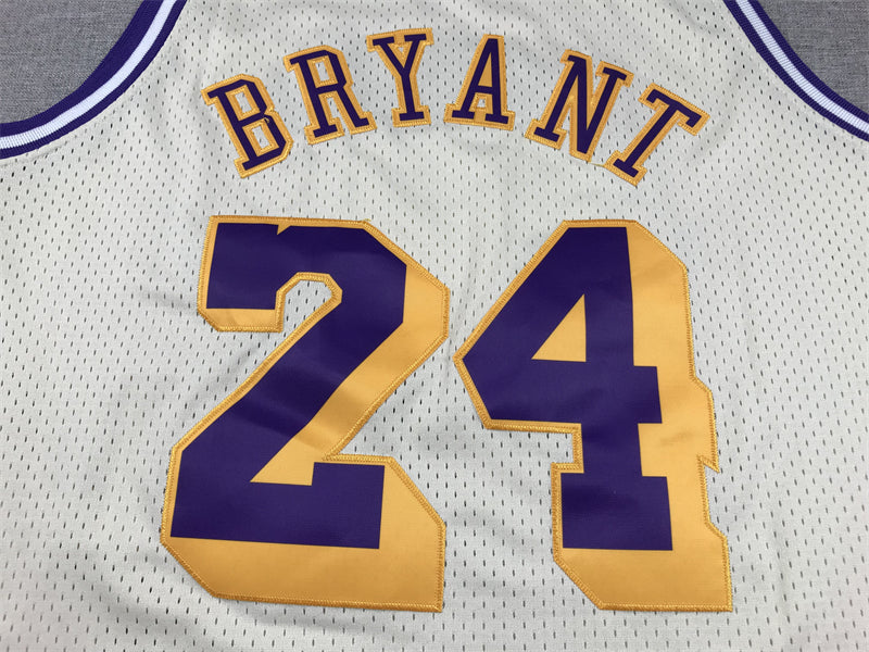 Men's Los Angeles Lakers Kobe Bryant #24 Cream Hardwood Classics Swingman Jersey1