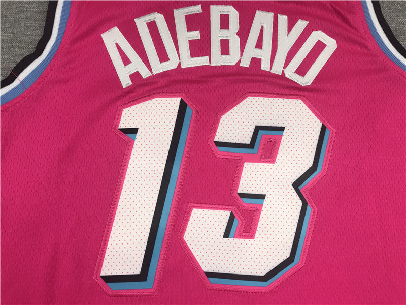 Men's Miami Heat Bam Adebayo #13 Pink Swingman Player Jersey1