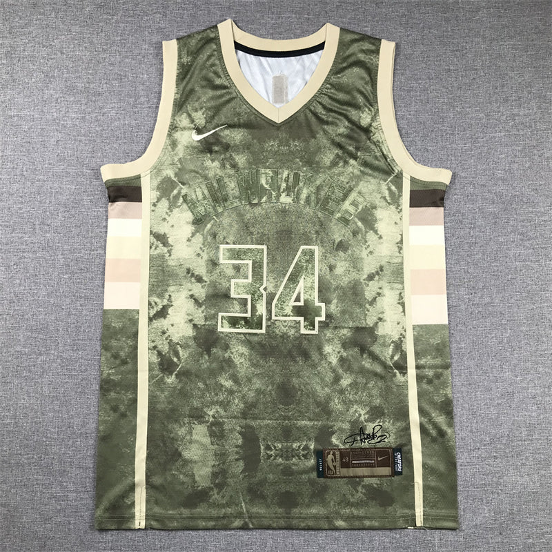 Men's Milwaukee Bucks Giannis Antetokounmpo #34 Brown Select Series Swingman Jersey1