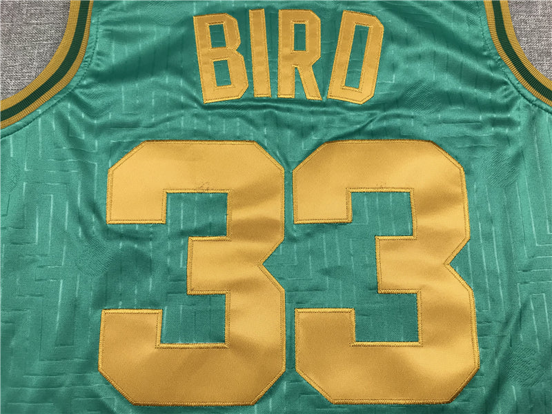 Men's Boston Celtics Larry Bird 1985-86 Green Hardwood Classics Swingman Jersey1