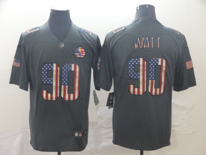 Men's Pittsburgh Steelers #90 T.J. Watt Black Team Player Jersey1