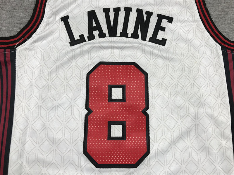 Men's Chicago Bulls Zach LaVine #8 White 2022/23 Swingman Jersey1 - City Edition
