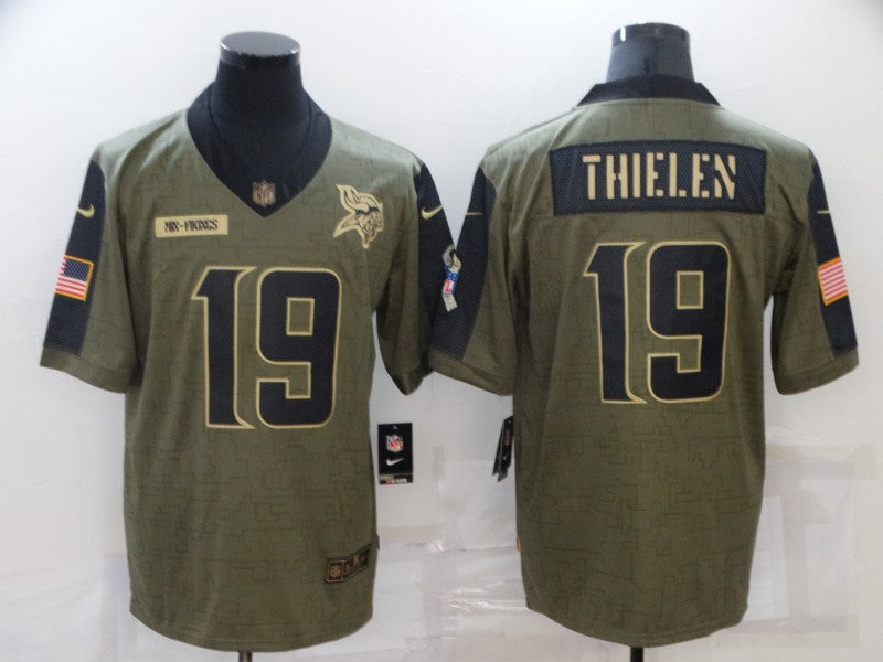 Men's Minnesota Vikings Adam Thielen #19 Brown Player Game Jersey1