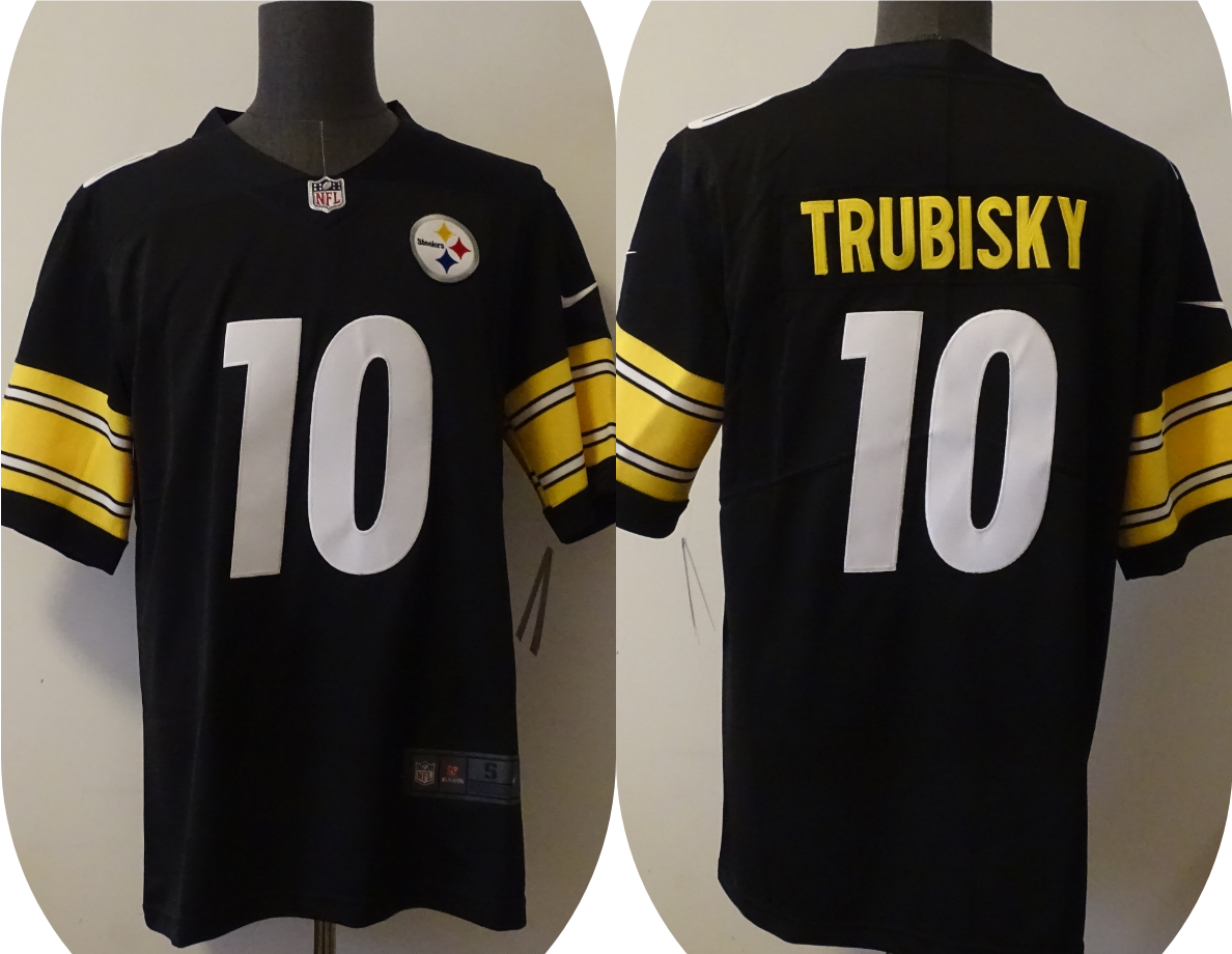 Men's Pittsburgh Steelers Mitchell Trubisky #10 Black Game Jersey1