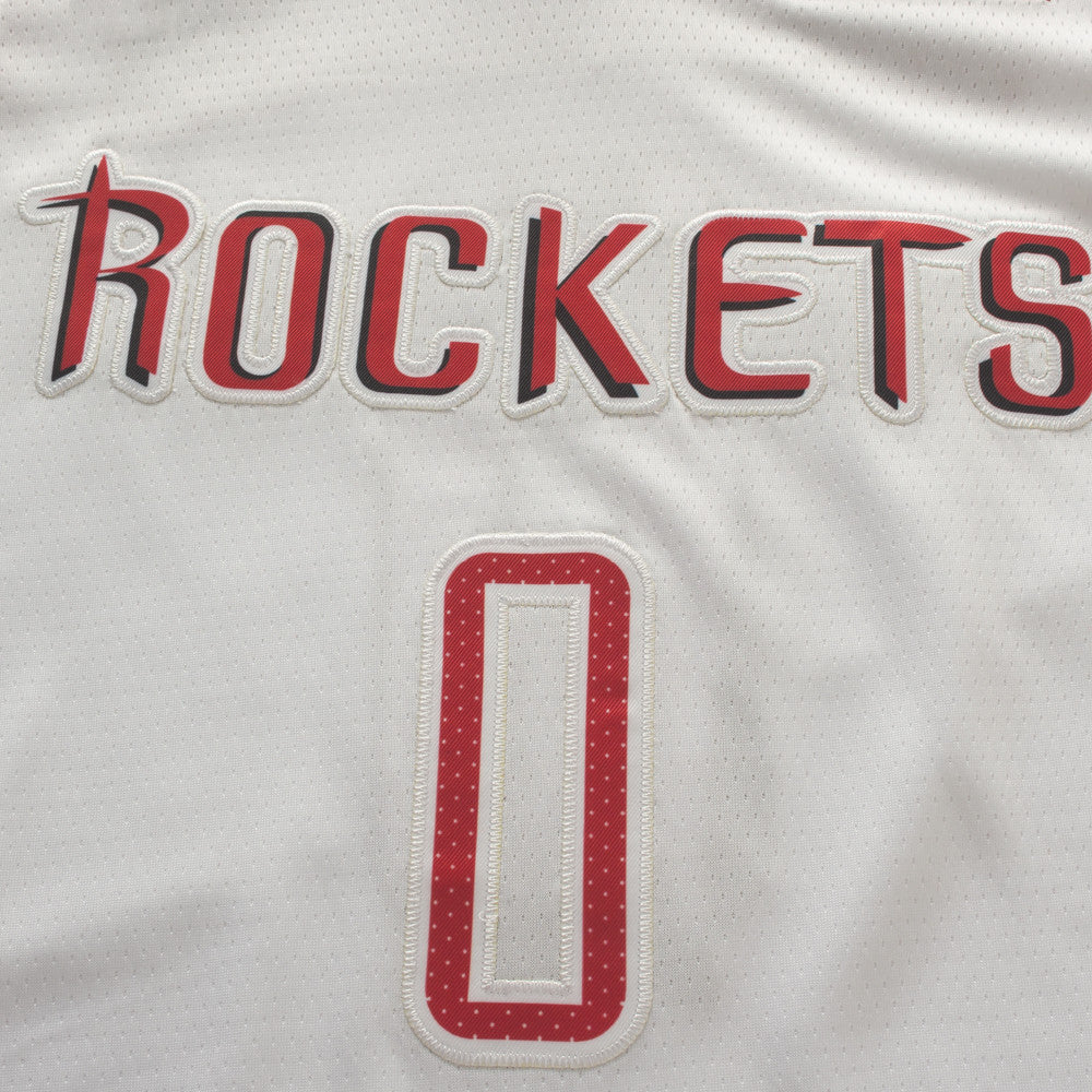Men's Houston Rockets Russell Westbrook #0 NBA White Classics Swingman Player Jersey1