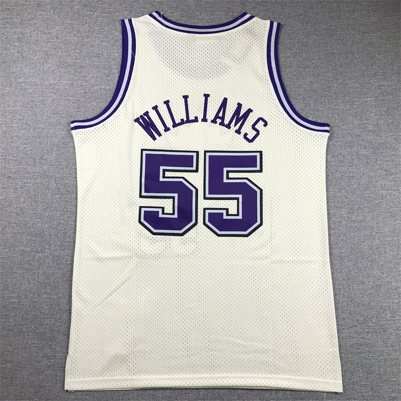 Men's Sacramento Kings Jason Williams #55 Cream Hardwood Classics Swingman Jersey1