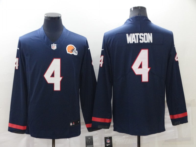 Men's Cleveland Browns Deshaun Watson #4 Navy Game Jersey1