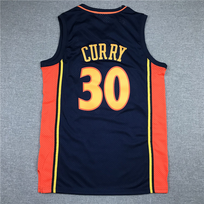 Men's Golden State Warriors Stephen Curry Mitchell & Ness Navy Classics Jersey1