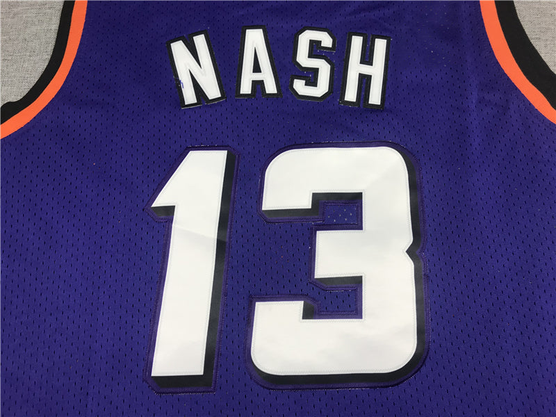 Men's Phoenix Suns Steve Nash #13 Purple 1996-97 Throwback Stitched Jersey1