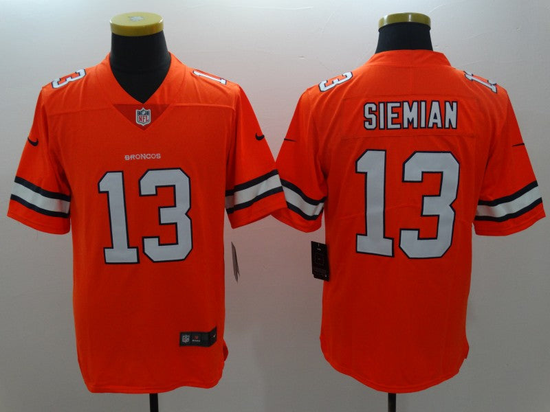 Men's Denver Broncos Trevor Siemian #13 Orange Game Player Jersey1