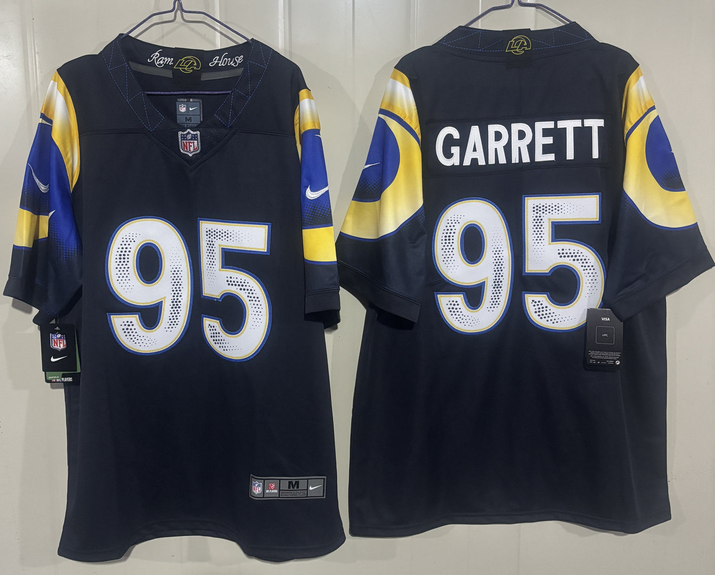 Men's Los Angeles Rams Myles Garrett #95 Midnight Blue 2025 Rivalries Collection Game Jersey