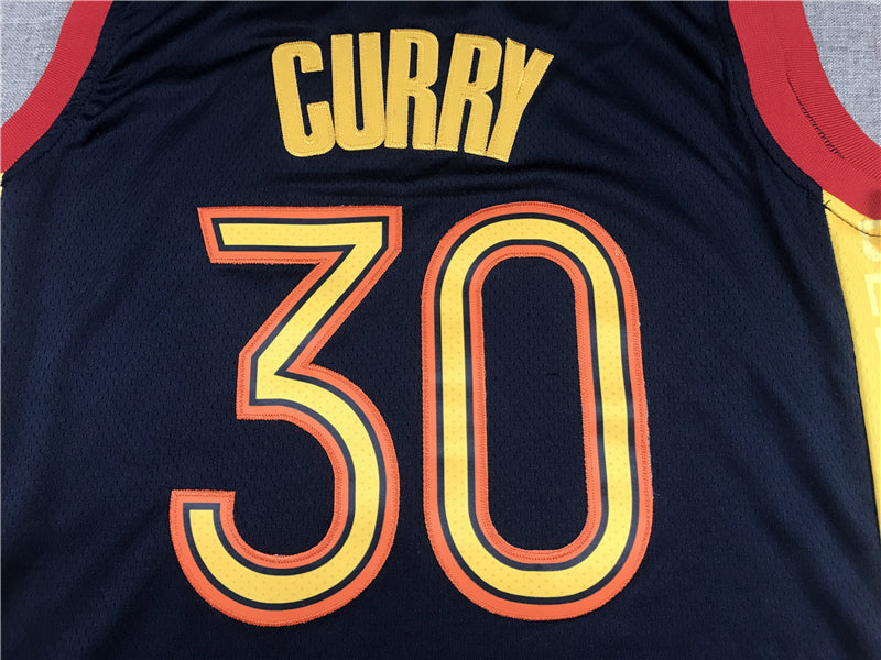 Men's Golden State Warriors Stephen Curry Navy Classics Jersey1 City Edition