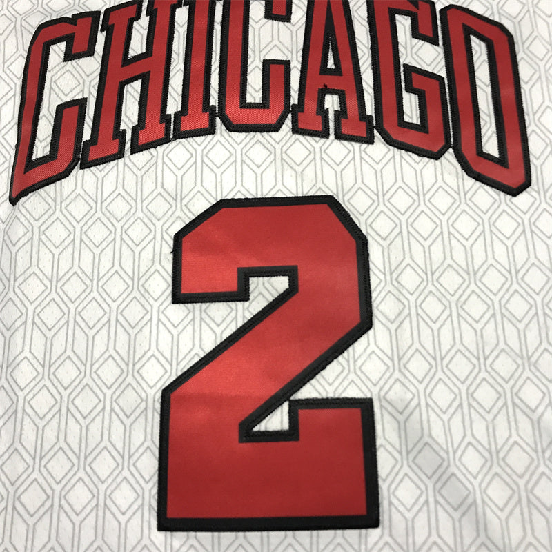 Men's Chicago Bulls Lonzo Ball #2 White 2022/23 Swingman Jersey1 - City Edition