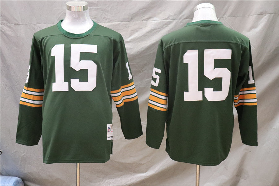 Men's Green Bay Packers Bart Starr Mitchell & Ness Green Legacy Replica Player Jersey1