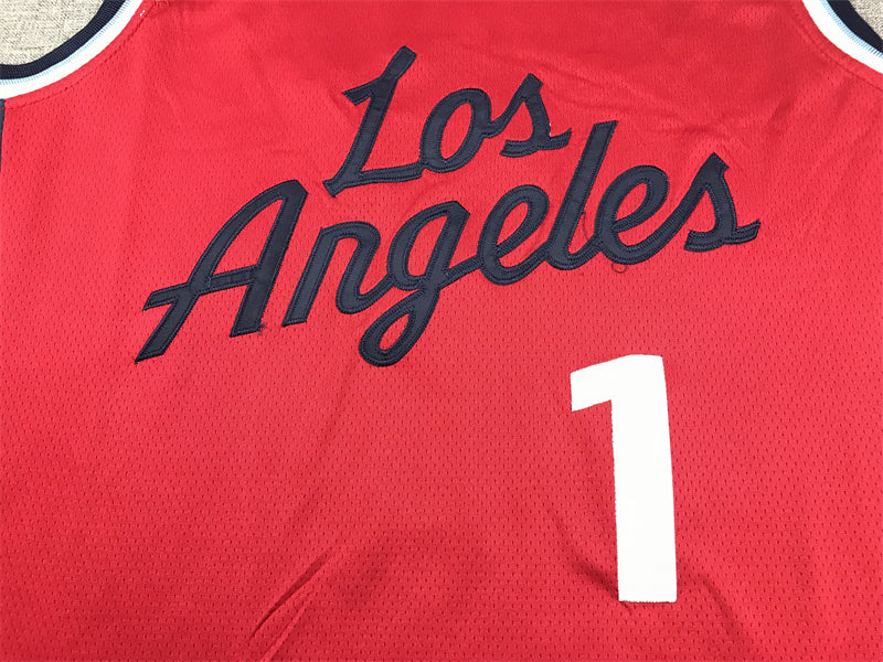 Men's LA Clippers James Harden #1 Red Swingman Player Jersey1