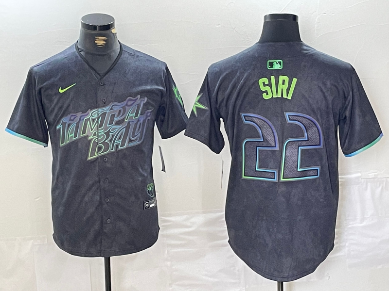 Men's Tampa Bay Rays Jose Siri #22 Charcoal 2024 City Connect Limited Player Jersey1